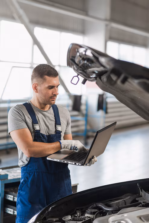Automotive mechanic at work