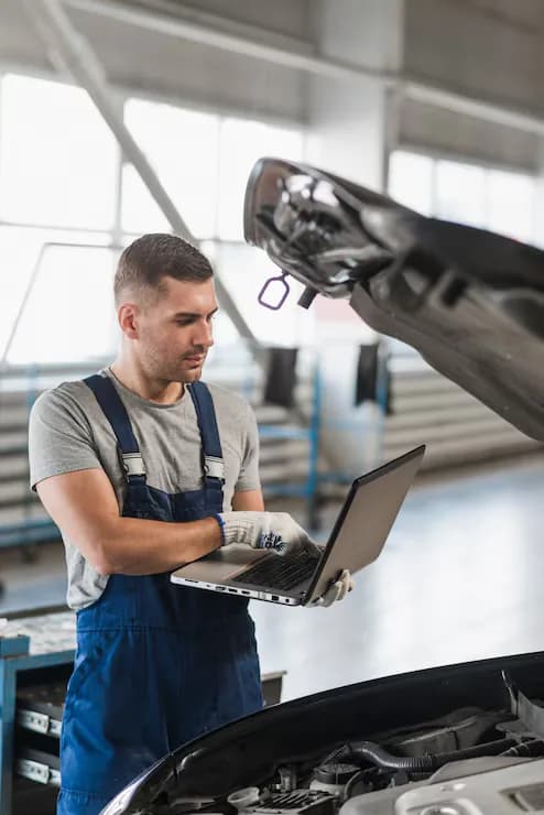 Automotive mechanic at work